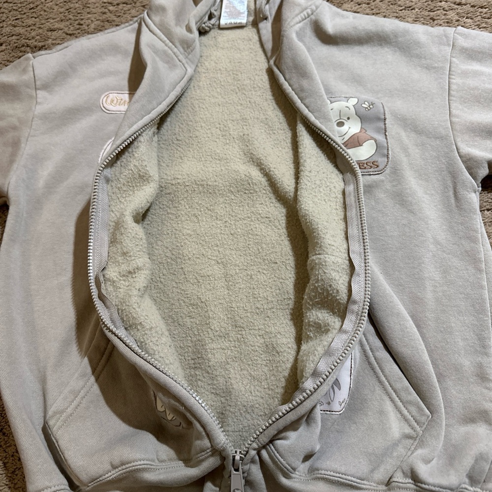 Disney Winnie The Pooh Women’s Full Zip Character Hooded Jacket Oversized XS - Picture 7 of 10